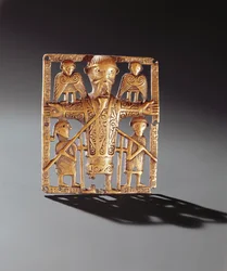 Kreuzigungsplakette, Clonmacnoise, County Offaly, Wikingerzeit, 10.-11. Jahrhundert